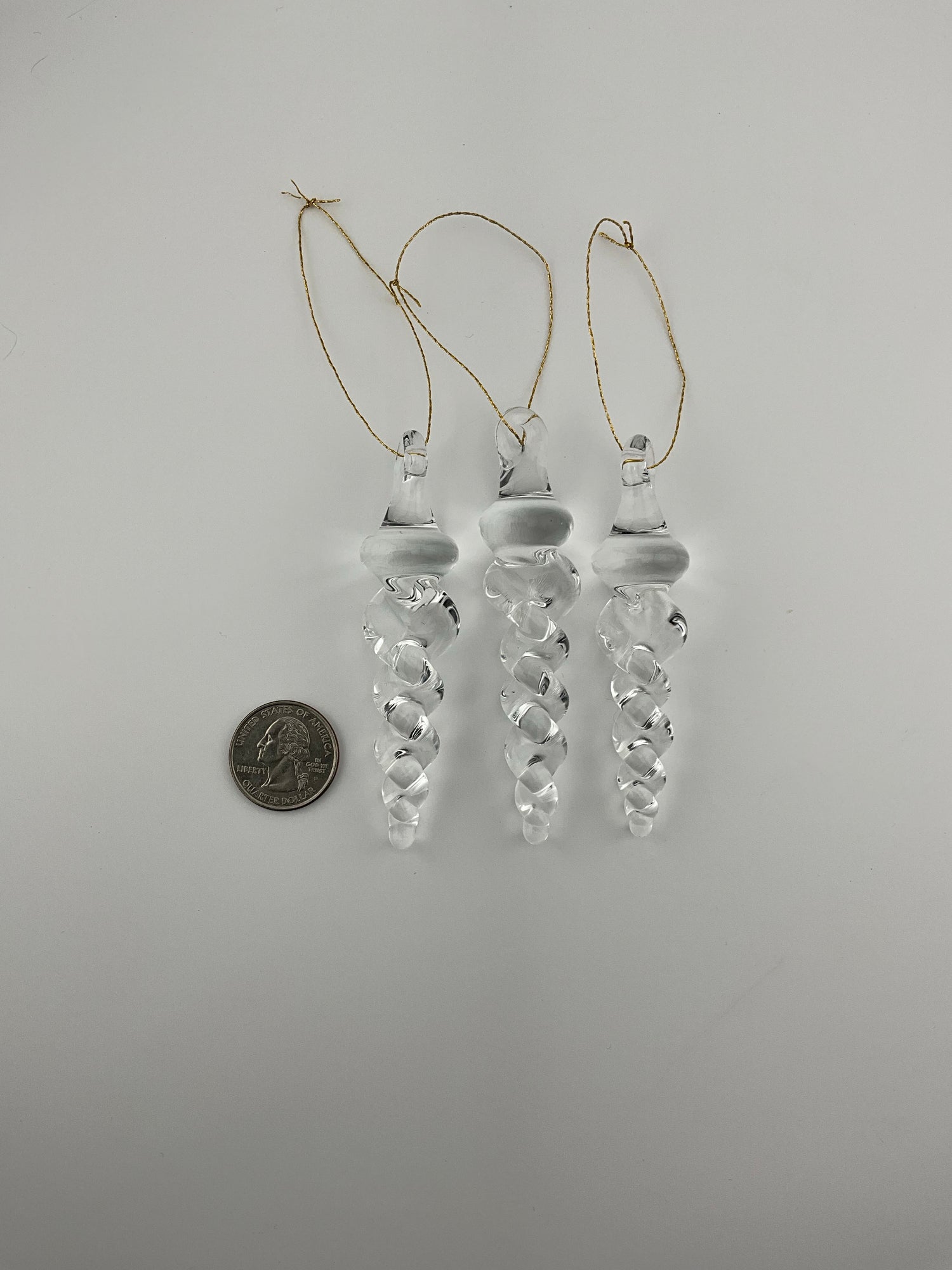 3 for $10  Small Clear Icicle Ornament