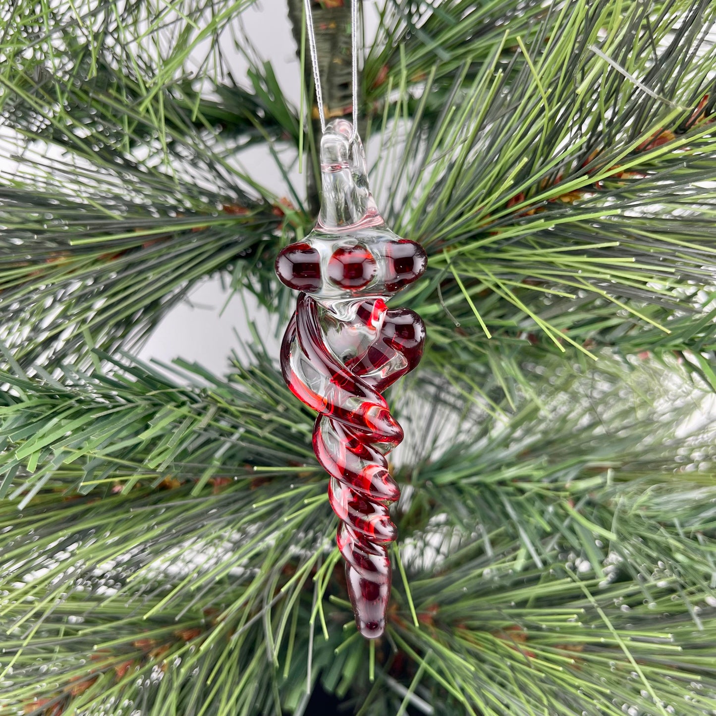 Mini Elvis Red Glass Icicle Ornaments - JeffBeckerGlass.com