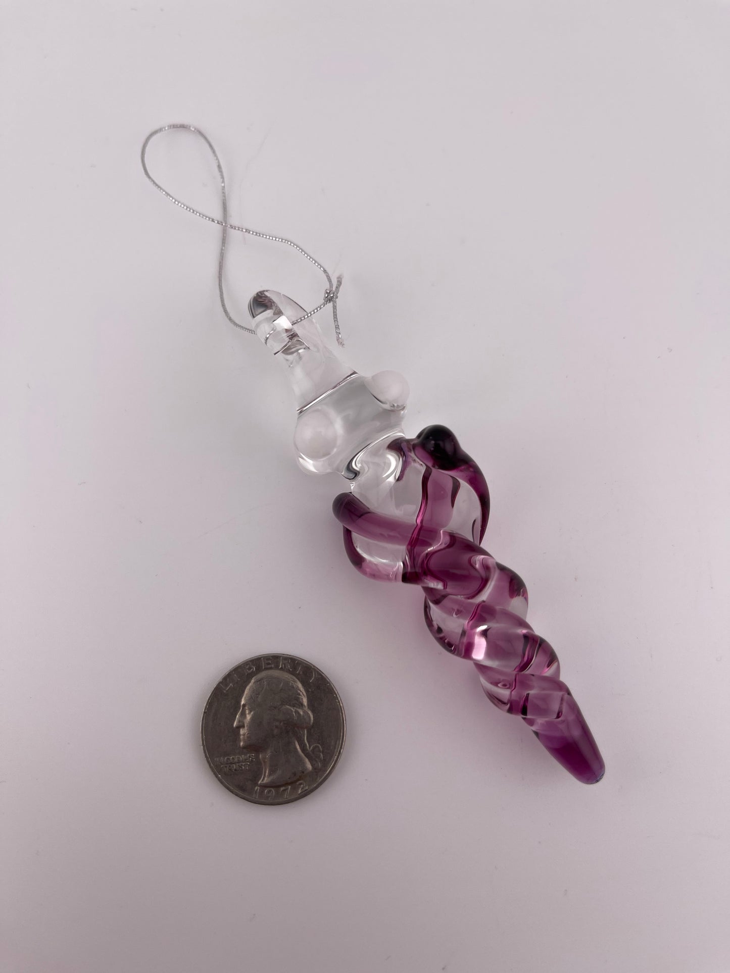3 Pack Gold Amethyst Glass Icicle Ornament "Holiday Special"