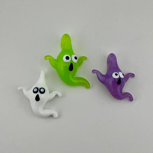 Mini Green Slime Glass Ghost Pendant - JeffBeckerGlass.com