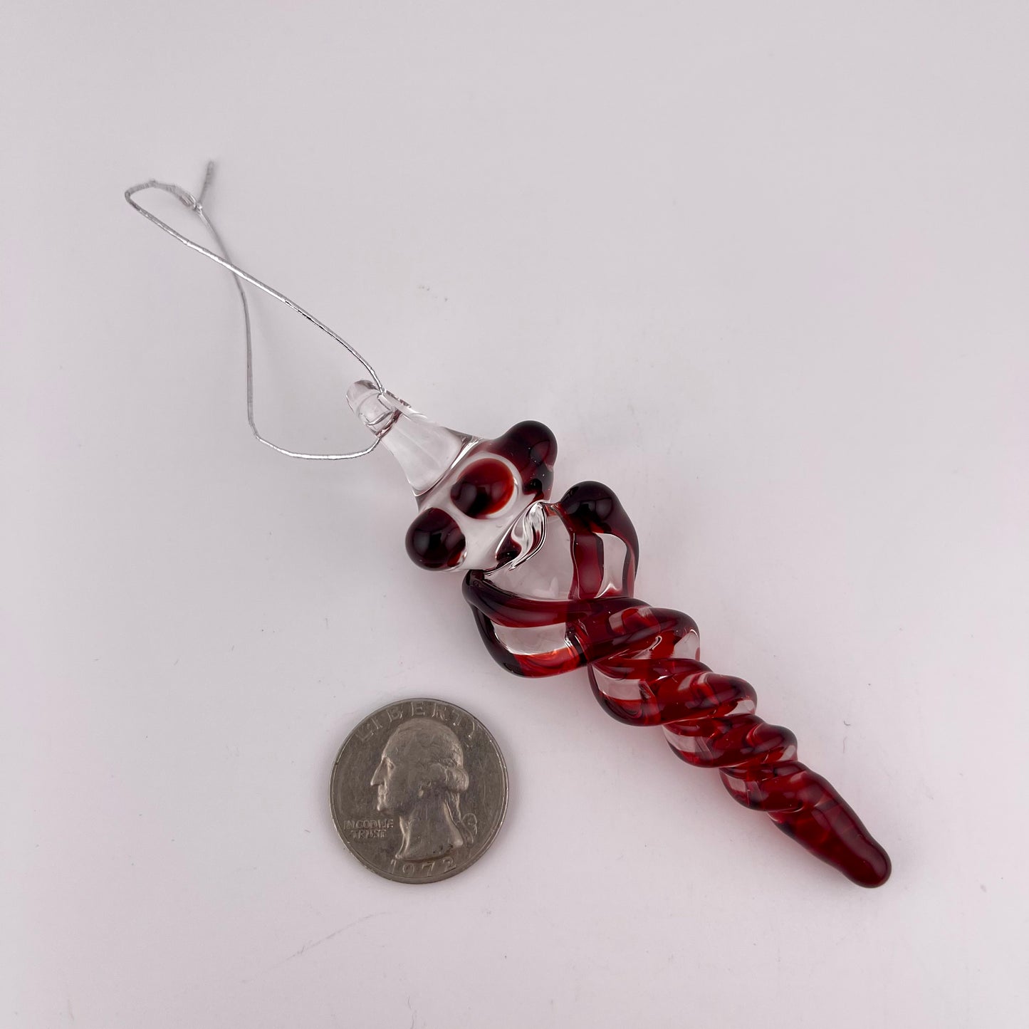 Mini Elvis Red Glass Icicle Ornaments - JeffBeckerGlass.com