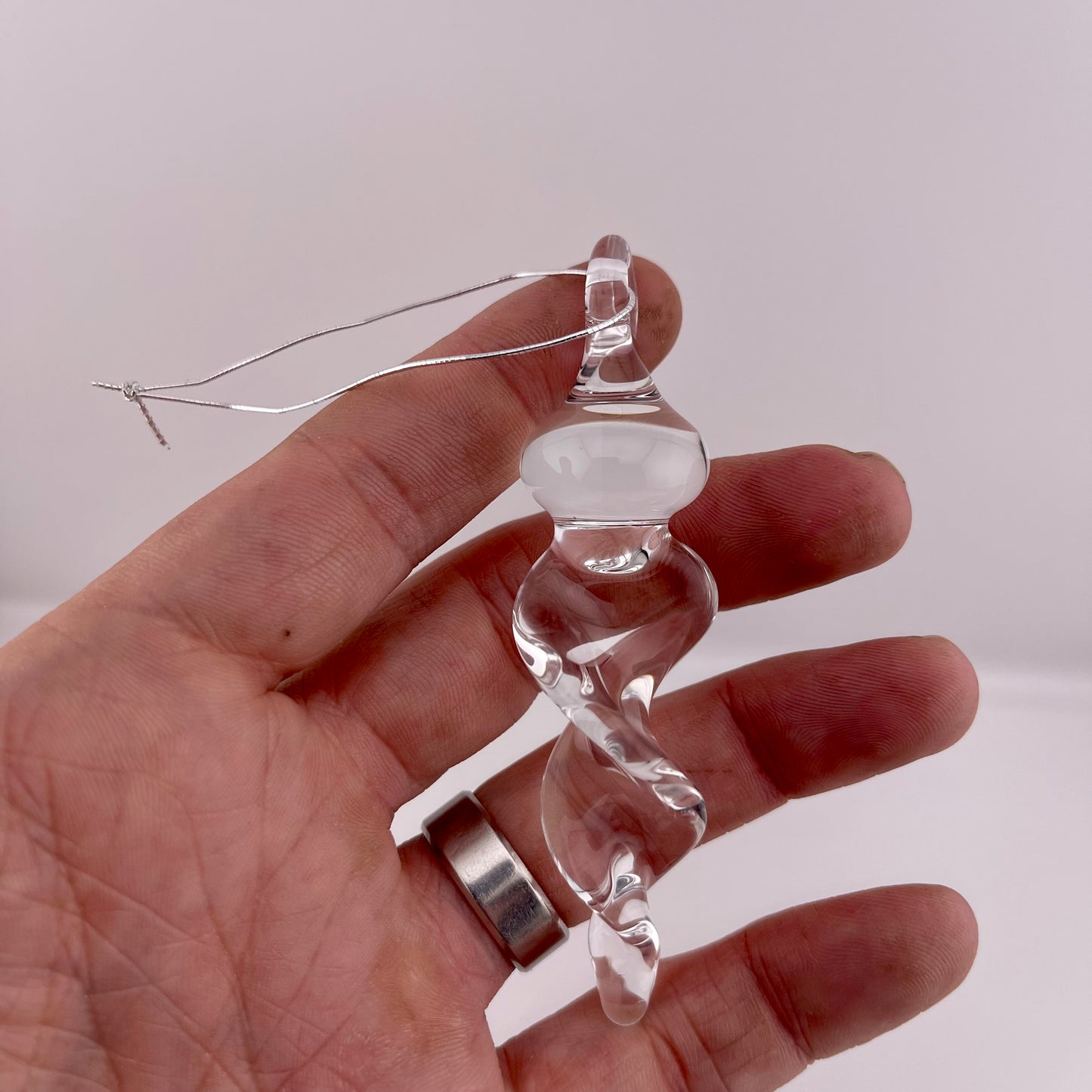 9 Pack of Small Clear Glass Icicle Ornaments