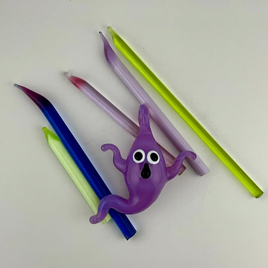 Pink Slime Glass Ghost Pendant - JeffBeckerGlass.com