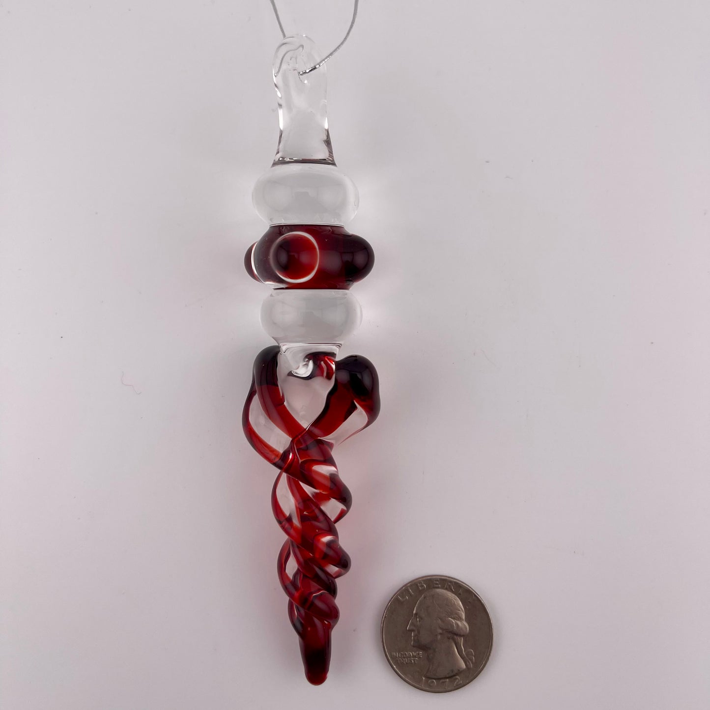 3 Pack Elvis Red Glass Icicle Ornament "Holiday Special" - JeffBeckerGlass.com