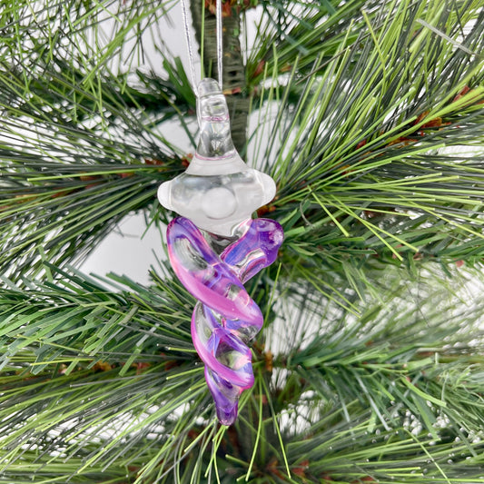 Mini Gold Amethyst Glass Icicle Ornaments - JeffBeckerGlass.com