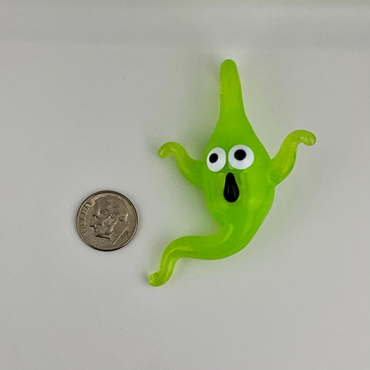 Green Slime Glass Ghost Pendant - JeffBeckerGlass.com