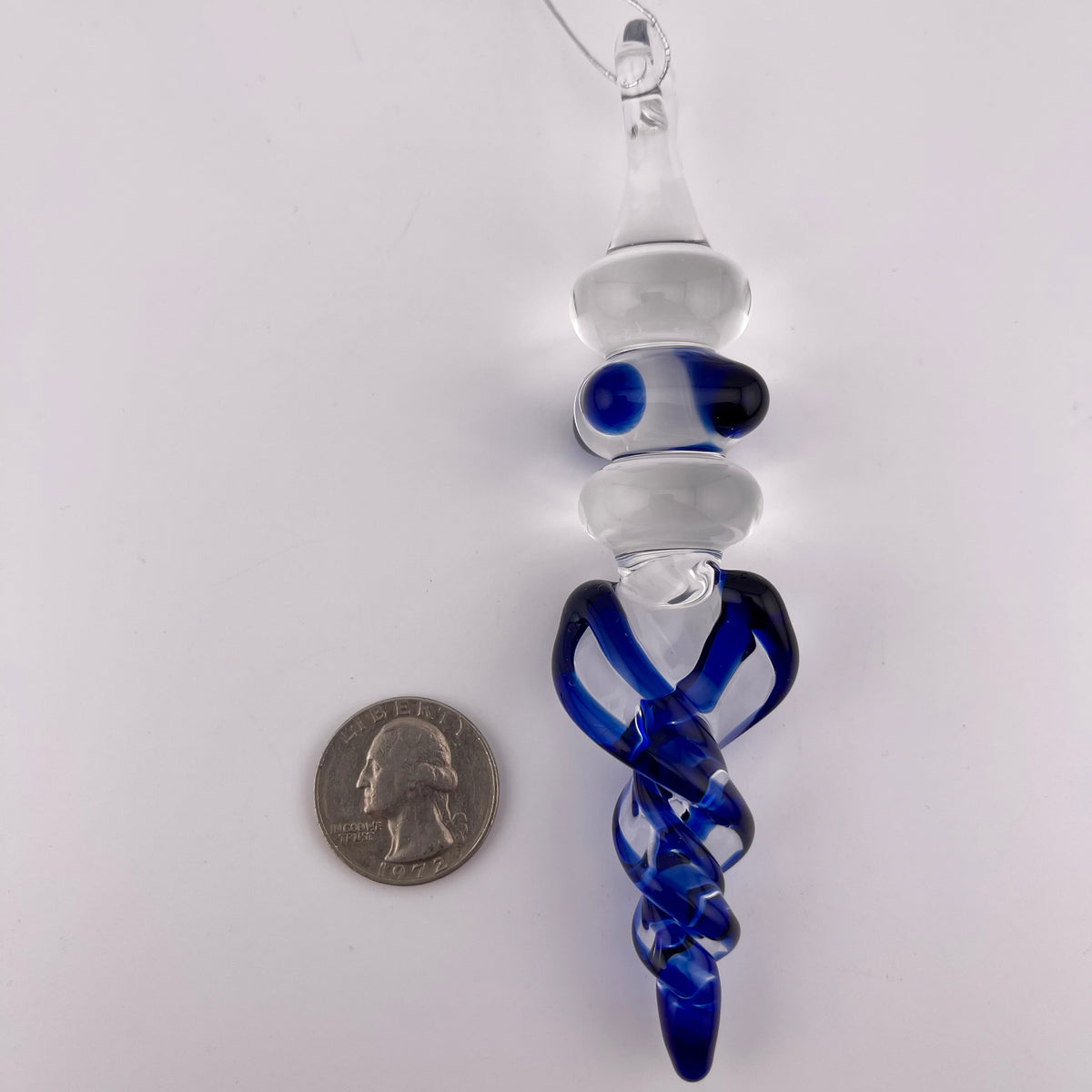 3 Pack Cobalt Blue Glass Icicle Ornament "Holiday Special" - JeffBeckerGlass.com