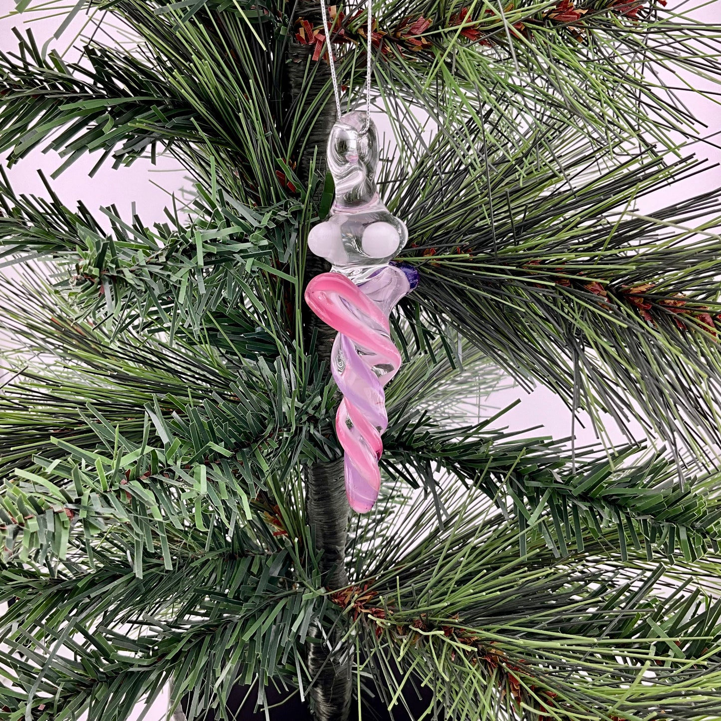 Mini Telemagenta and Royal Jelly Glass Icicle Ornaments - JeffBeckerGlass.com