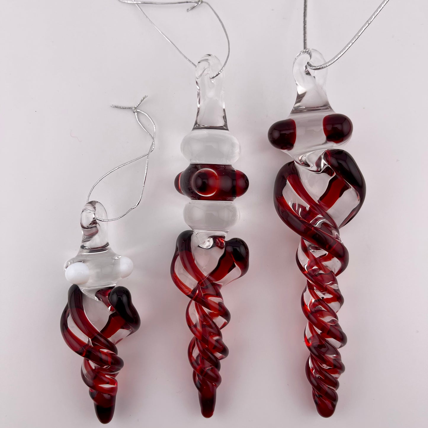 3 Pack Elvis Red Glass Icicle Ornament "Holiday Special" - JeffBeckerGlass.com