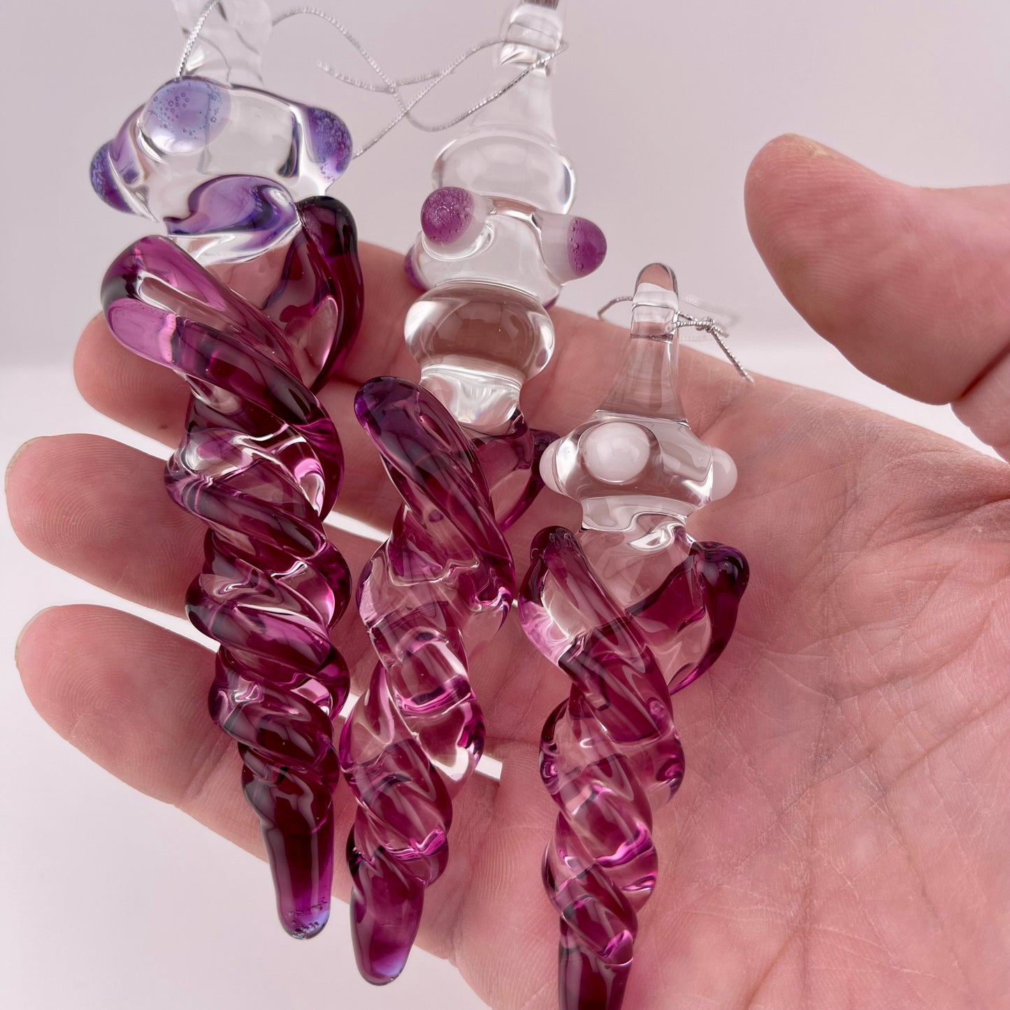 3 Pack Gold Amethyst Glass Icicle Ornament "Holiday Special"
