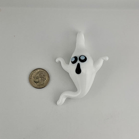 White Glass Ghost Pendant - JeffBeckerGlass.com