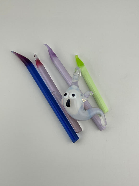 Moonstone Glass Ghost Pendant - JeffBeckerGlass.com