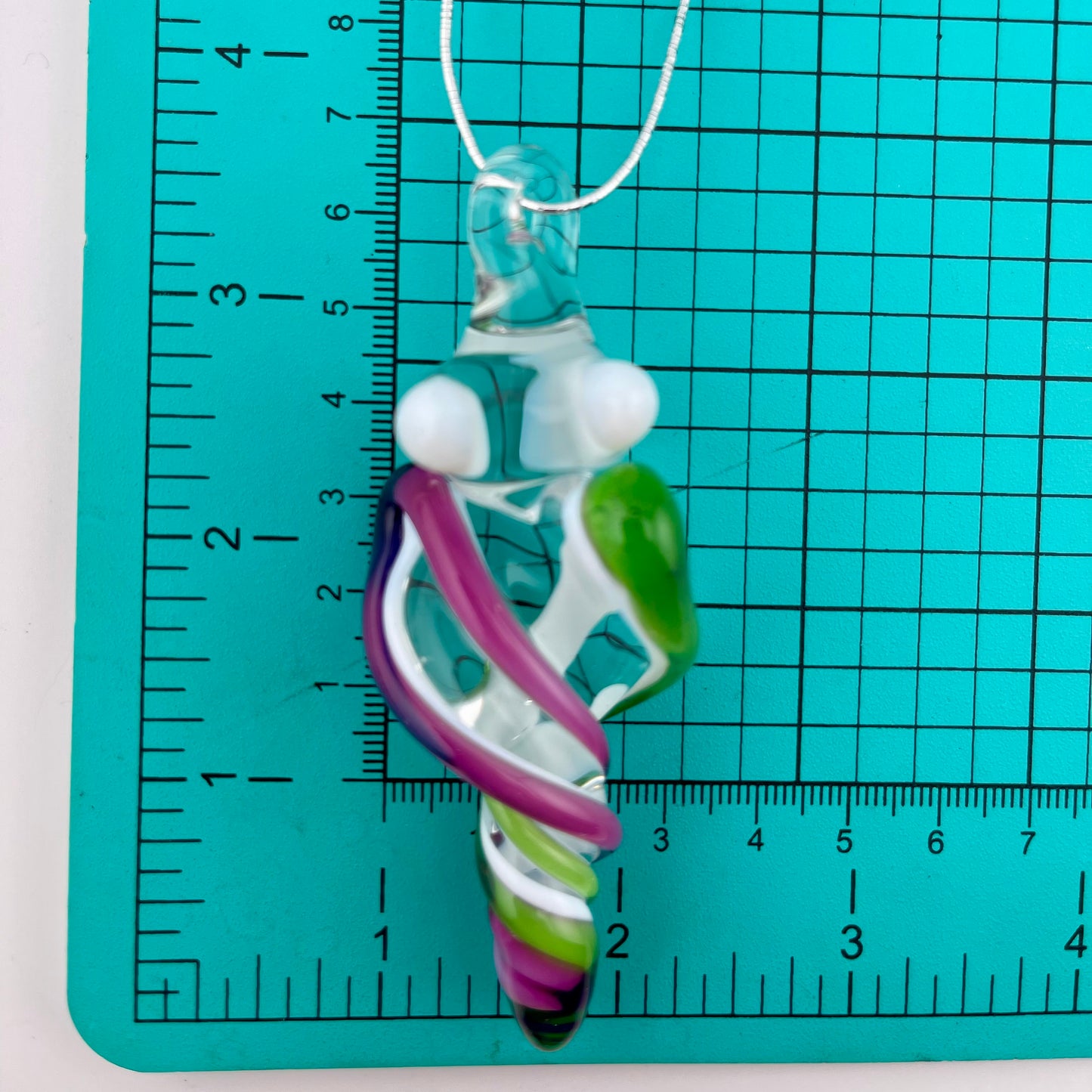 Mini Royal Jelly and Plantphibian Green over White Glass Icicle Ornaments - JeffBeckerGlass.com