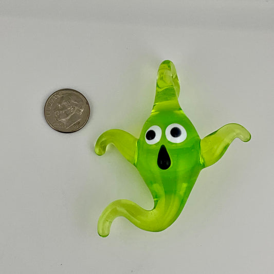 Light Green Slime Glass Ghost Pendant - JeffBeckerGlass.com