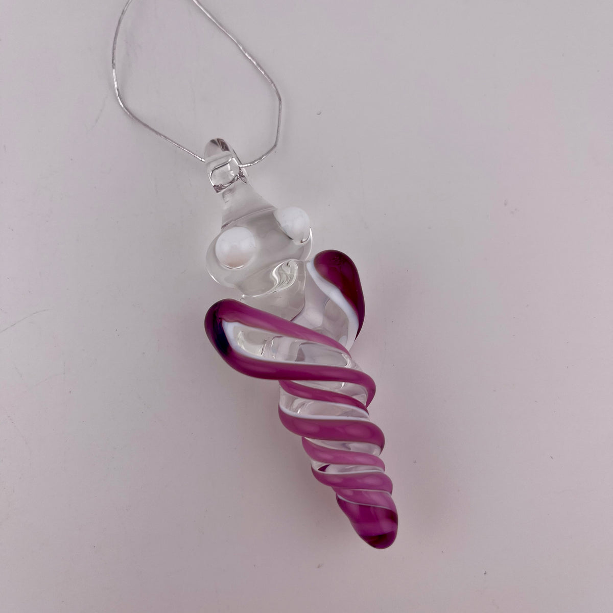 Mini Royal Jelly over White Glass Icicle Ornaments - JeffBeckerGlass.com