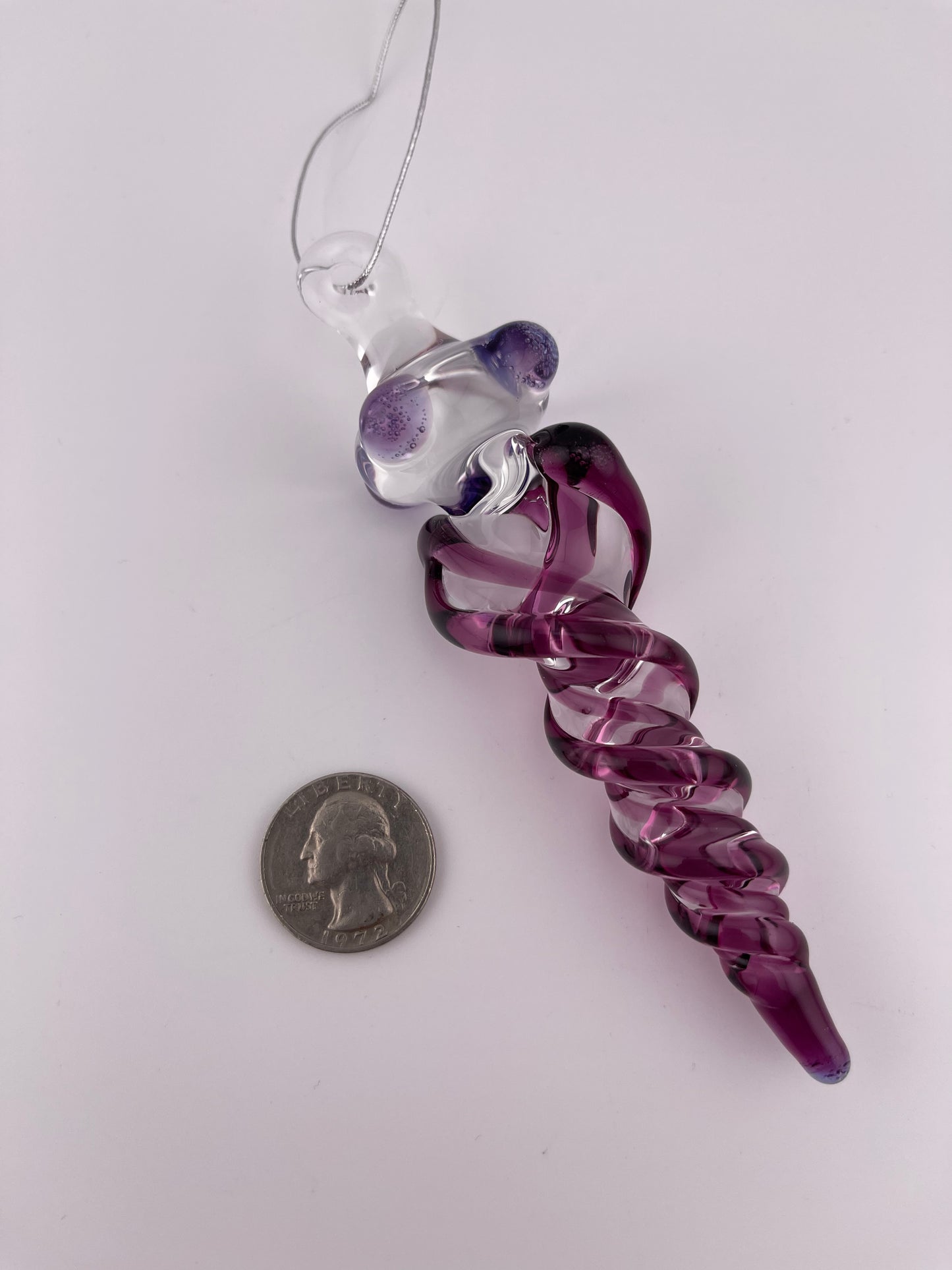 3 Pack Gold Amethyst Glass Icicle Ornament "Holiday Special"