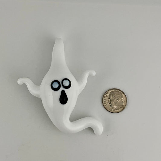 White Glass Ghost Pendant - JeffBeckerGlass.com