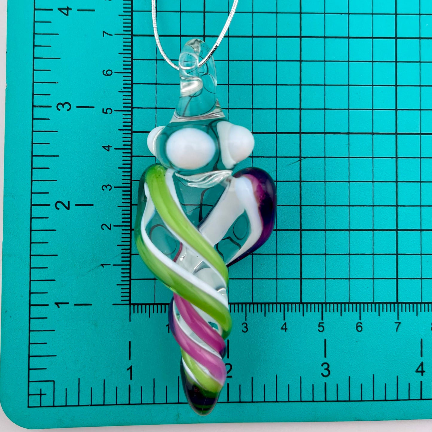 Mini Royal Jelly and Plantphibian Green over White Glass Icicle Ornaments - JeffBeckerGlass.com