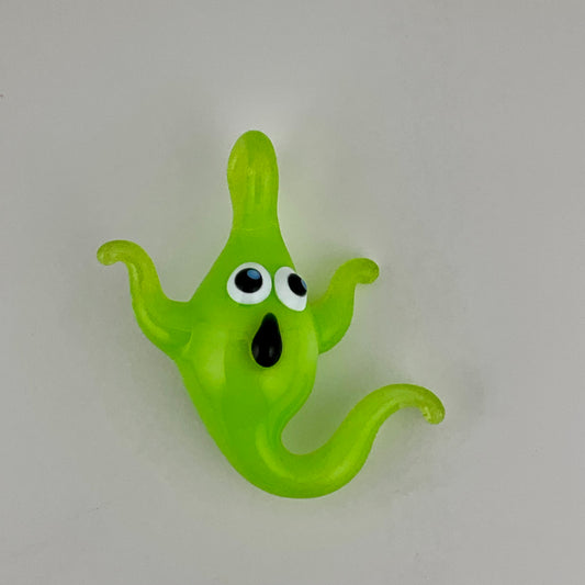 Green Slime Glass Ghost Pendant - JeffBeckerGlass.com