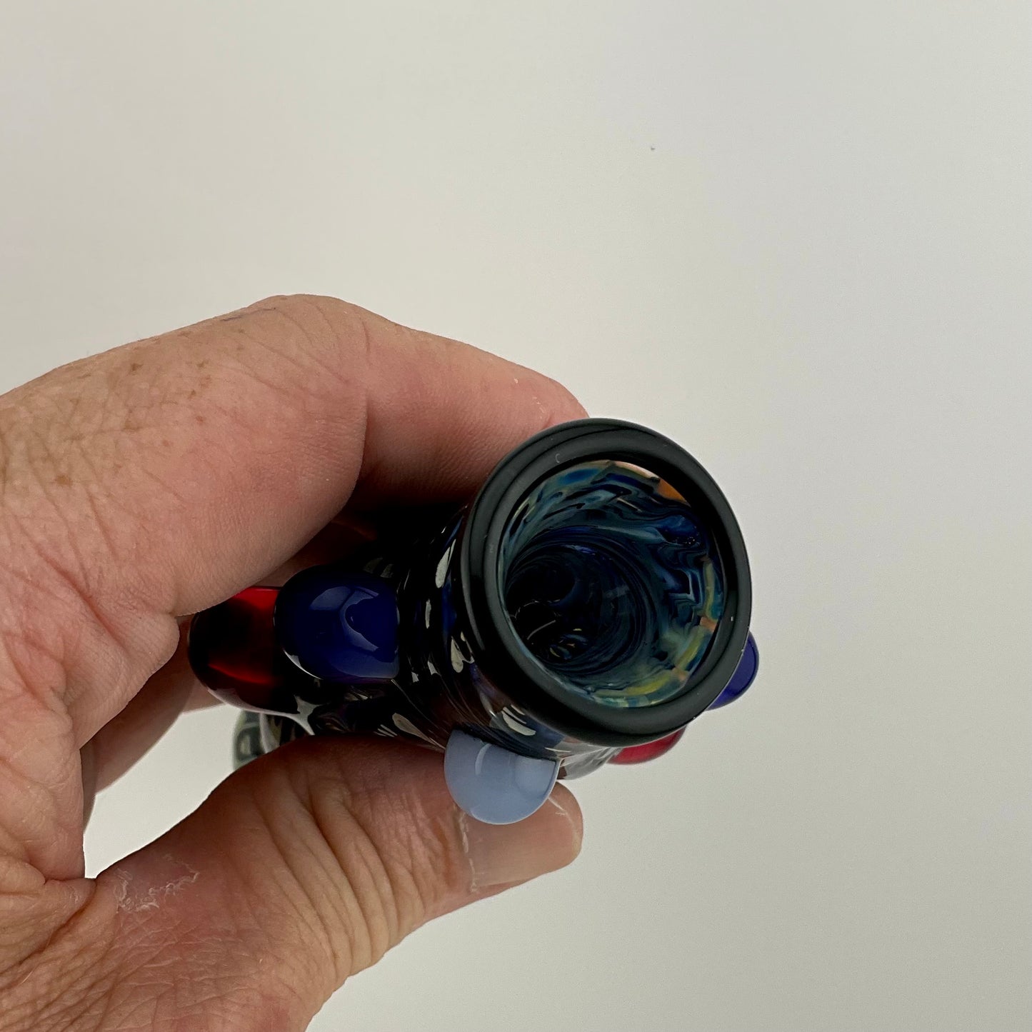 Glass Donut Chillum Pipe Cobalt Blue