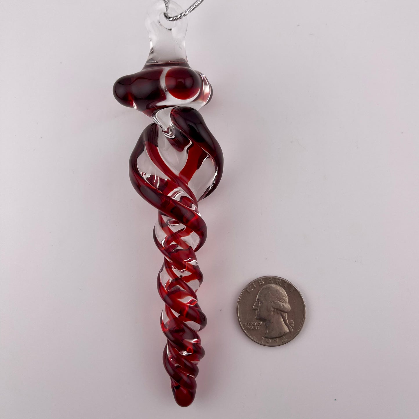 3 Pack Elvis Red Glass Icicle Ornament "Holiday Special" - JeffBeckerGlass.com