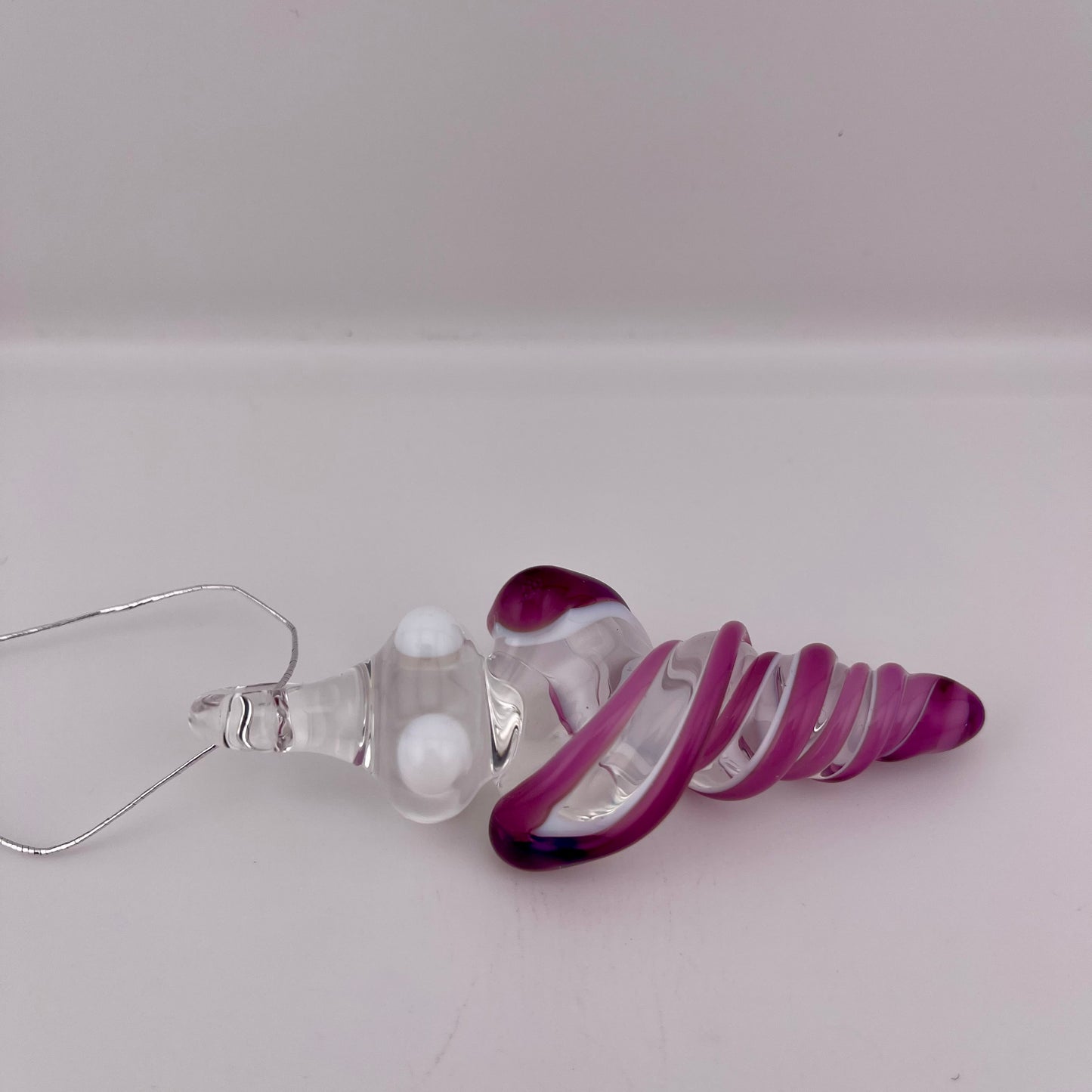 Mini Royal Jelly over White Glass Icicle Ornaments - JeffBeckerGlass.com