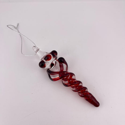 Mini Elvis Red Glass Icicle Ornaments - JeffBeckerGlass.com