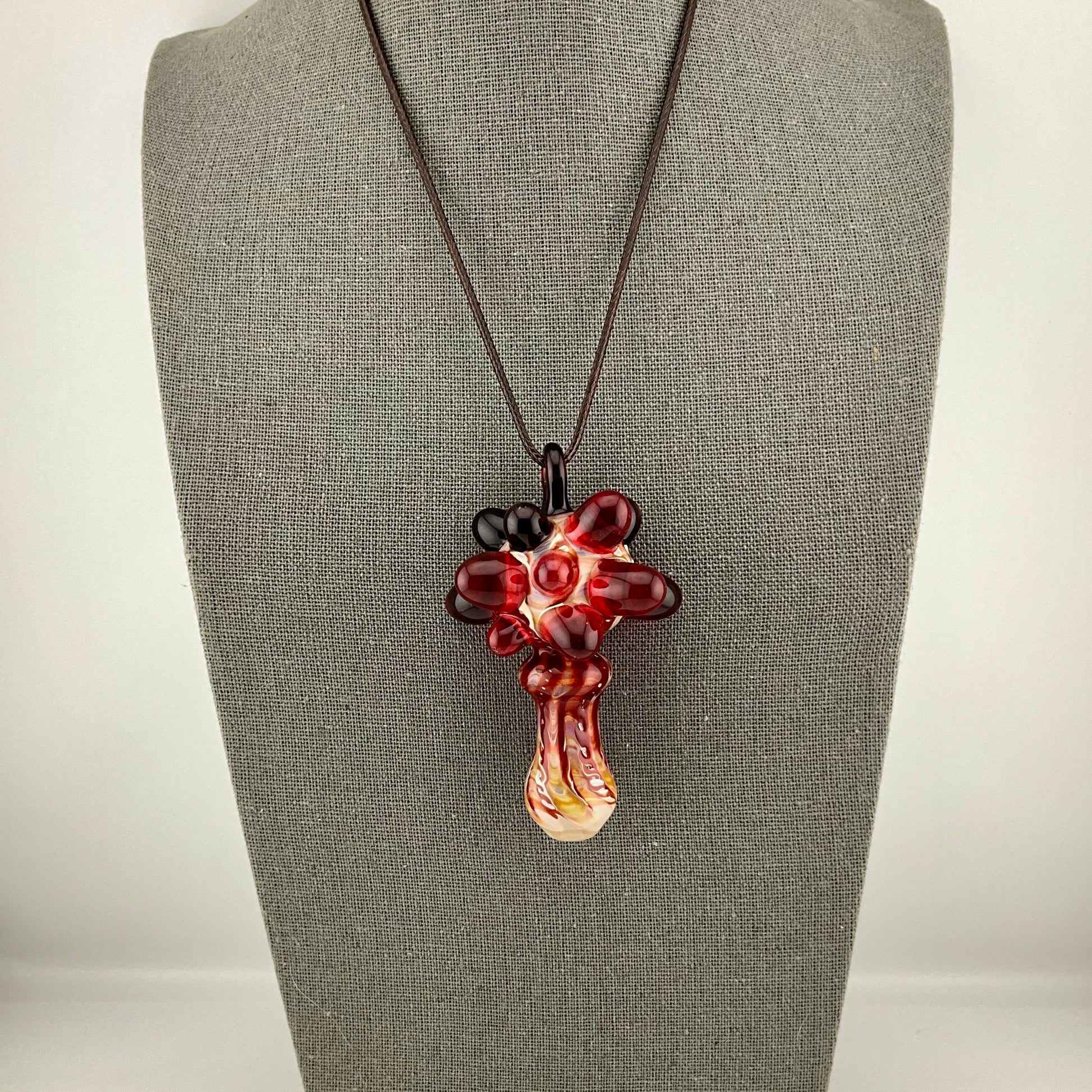 Red Pendant Pipe pendant pipe necklace’s - JeffBeckerGlass.com