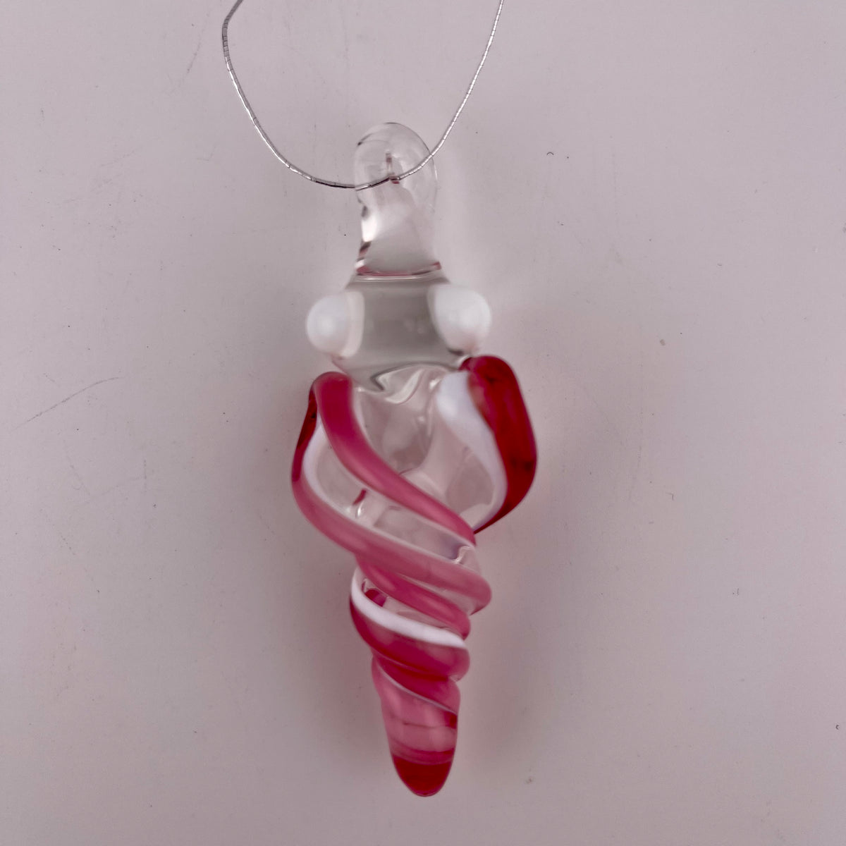 Mini Telemagenta over White Glass Icicle Ornaments - JeffBeckerGlass.com