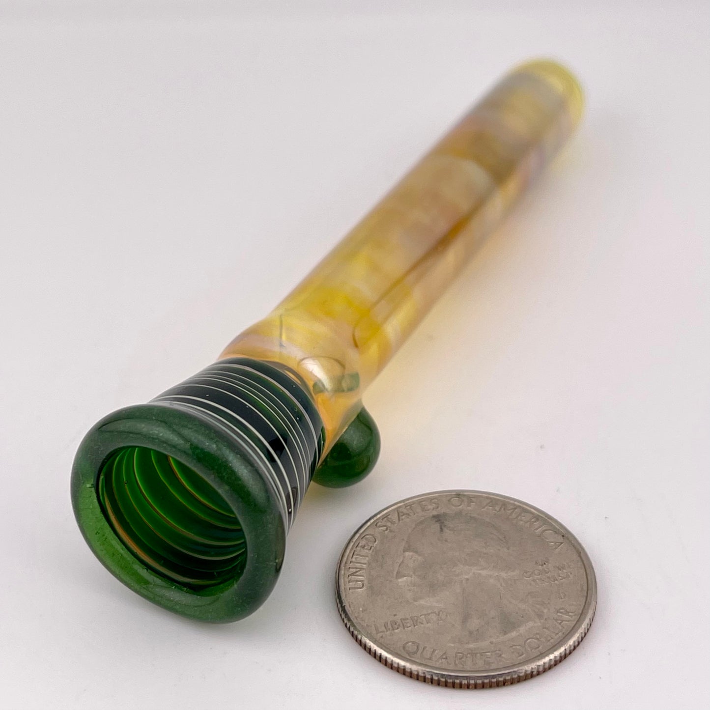 Green Chillum Pipe Silver Fumed