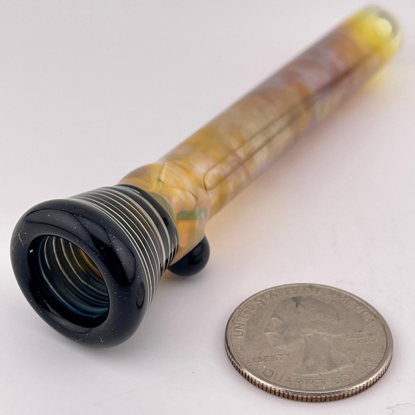 Black Chillum Pipe Silver Fumed - JeffBeckerGlass.com