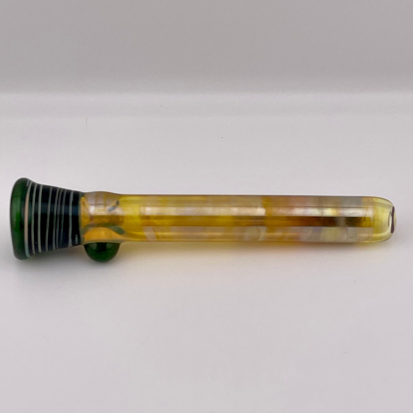 Green Chillum Pipe Silver Fumed