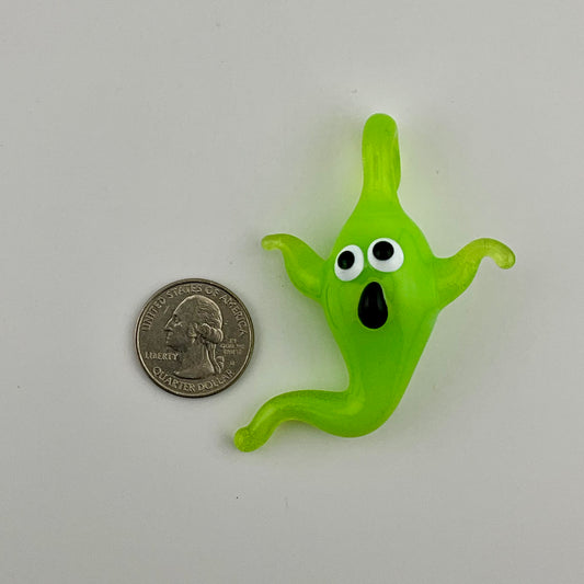 Green Slime Glass Ghost Pendant - JeffBeckerGlass.com