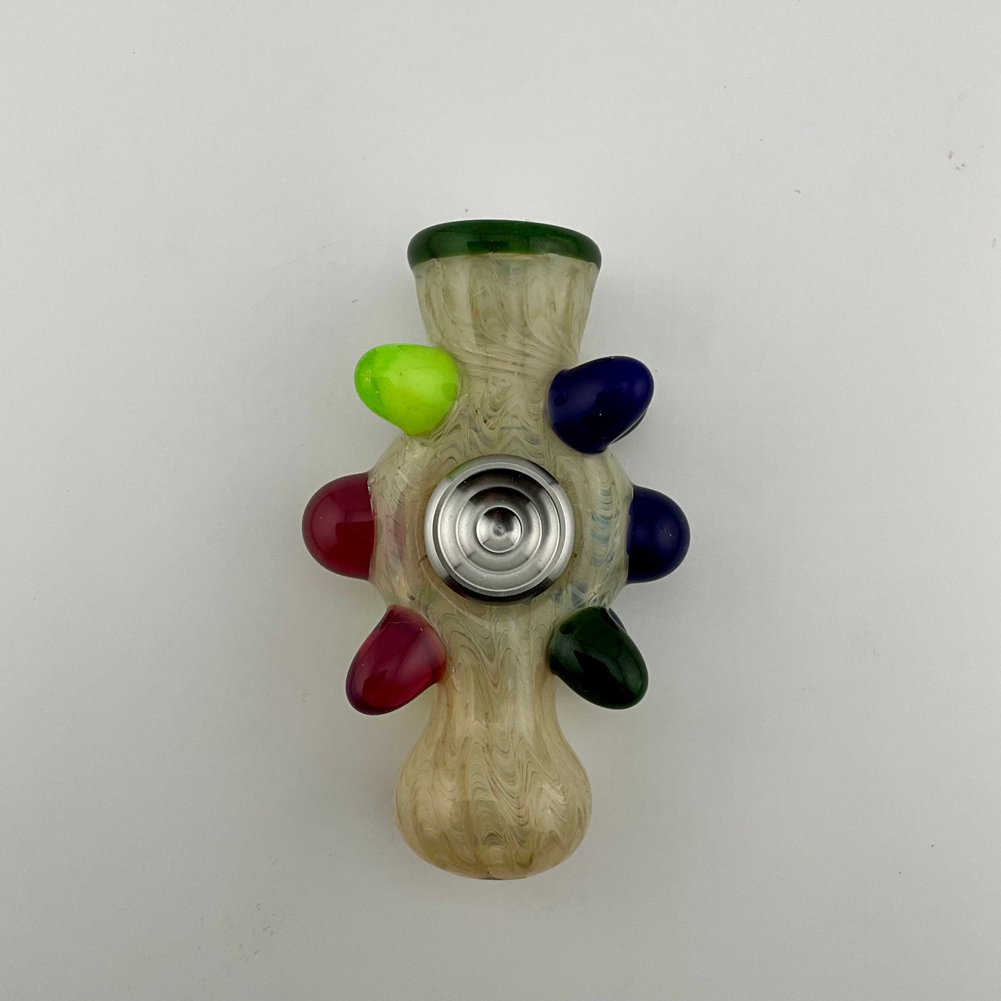 Glass Fidget Spinner Pipe Silver Fumed Color 2 - JeffBeckerGlass.com