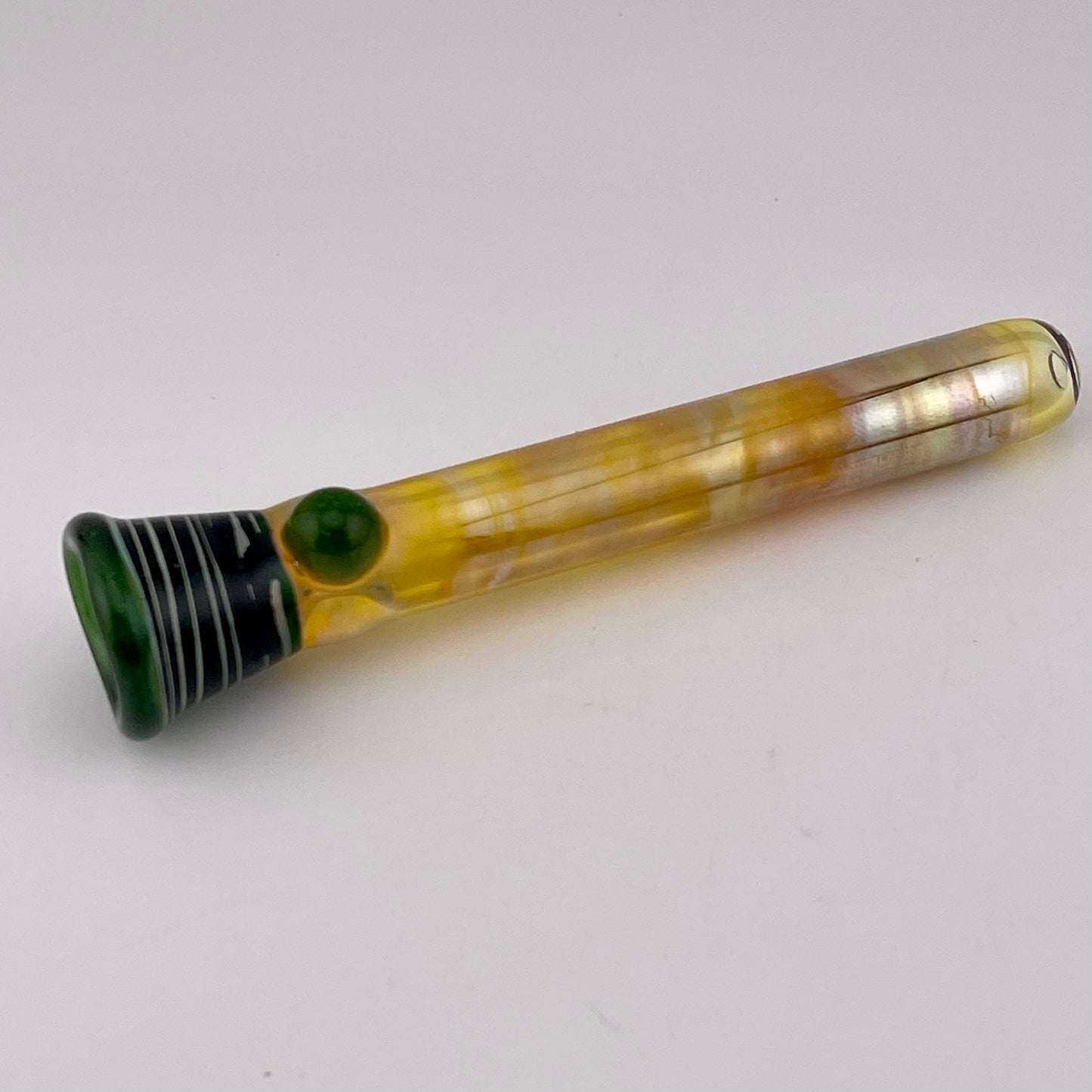 Green Chillum Pipe Silver Fumed