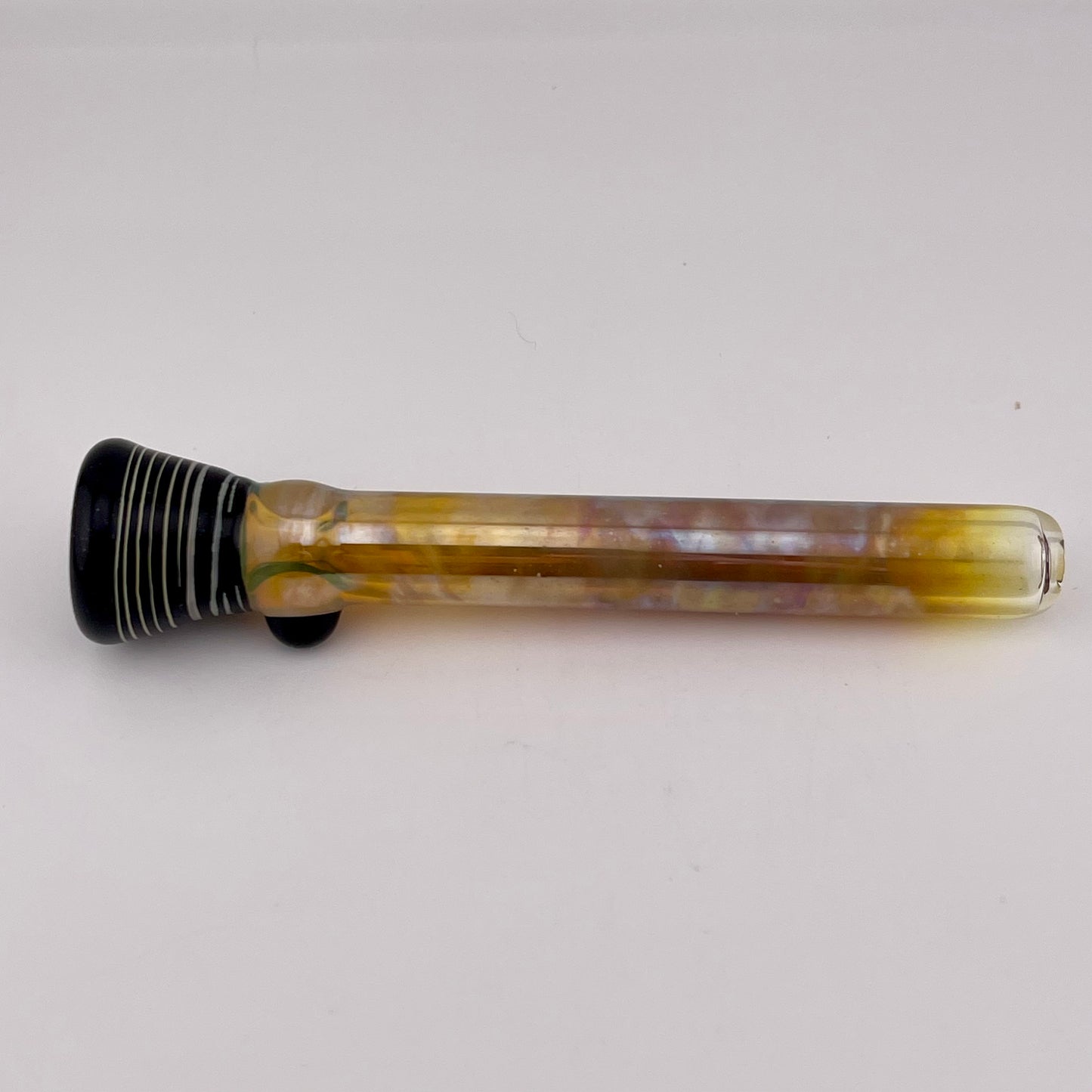 Black Chillum Pipe Silver Fumed - JeffBeckerGlass.com