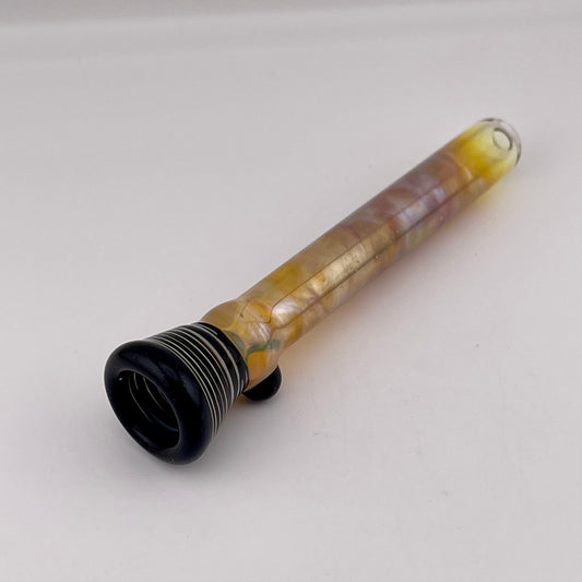 Black Chillum Pipe Silver Fumed - JeffBeckerGlass.com