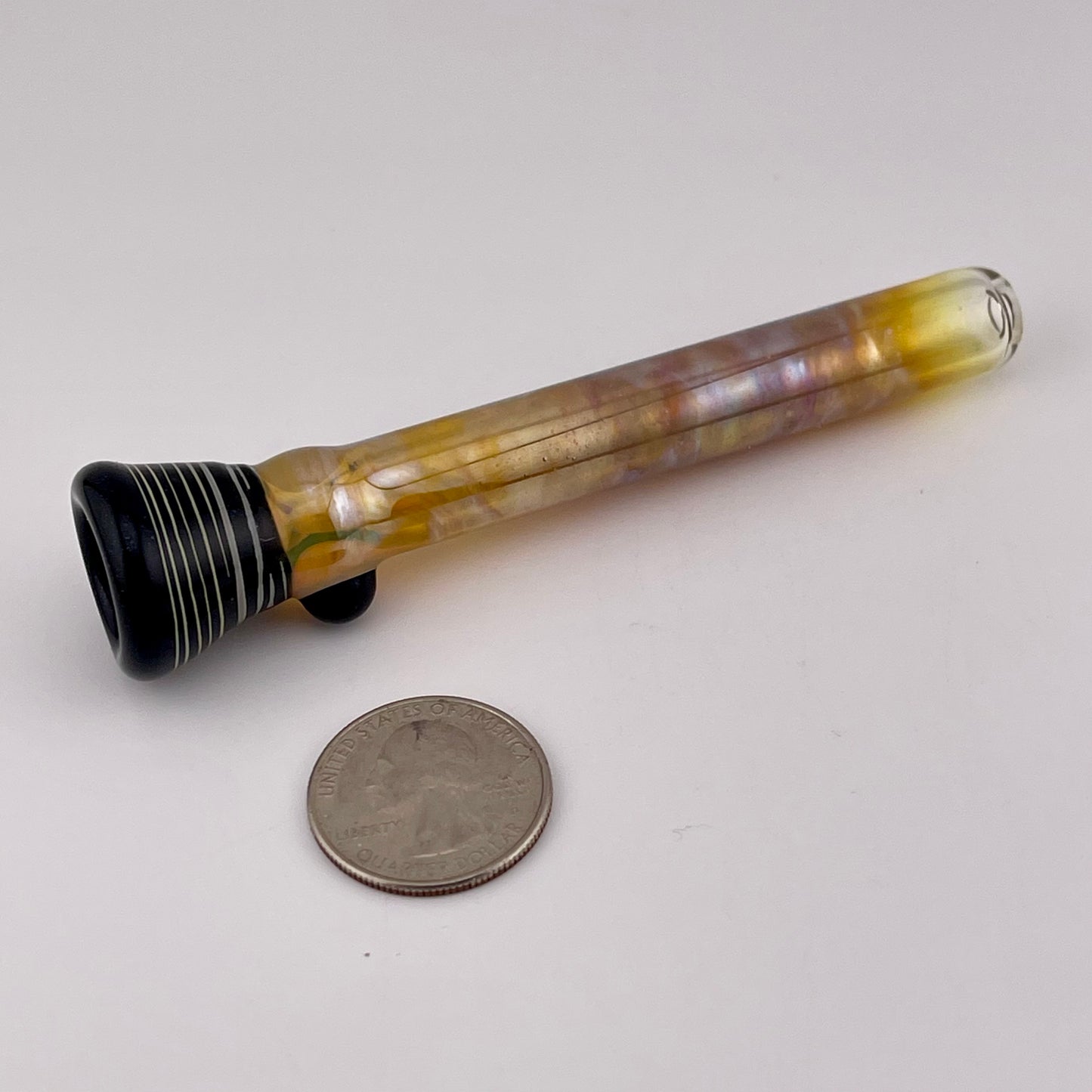 Black Chillum Pipe Silver Fumed - JeffBeckerGlass.com