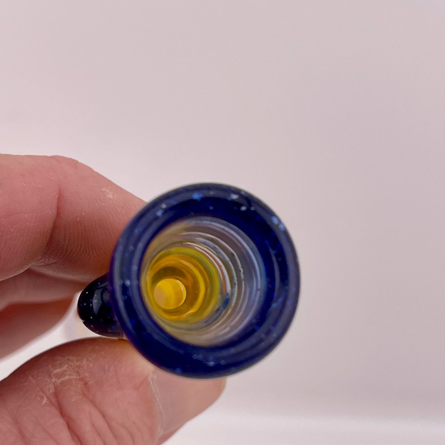 Blue Blizzard Chillum Pipe Silver Fumed
