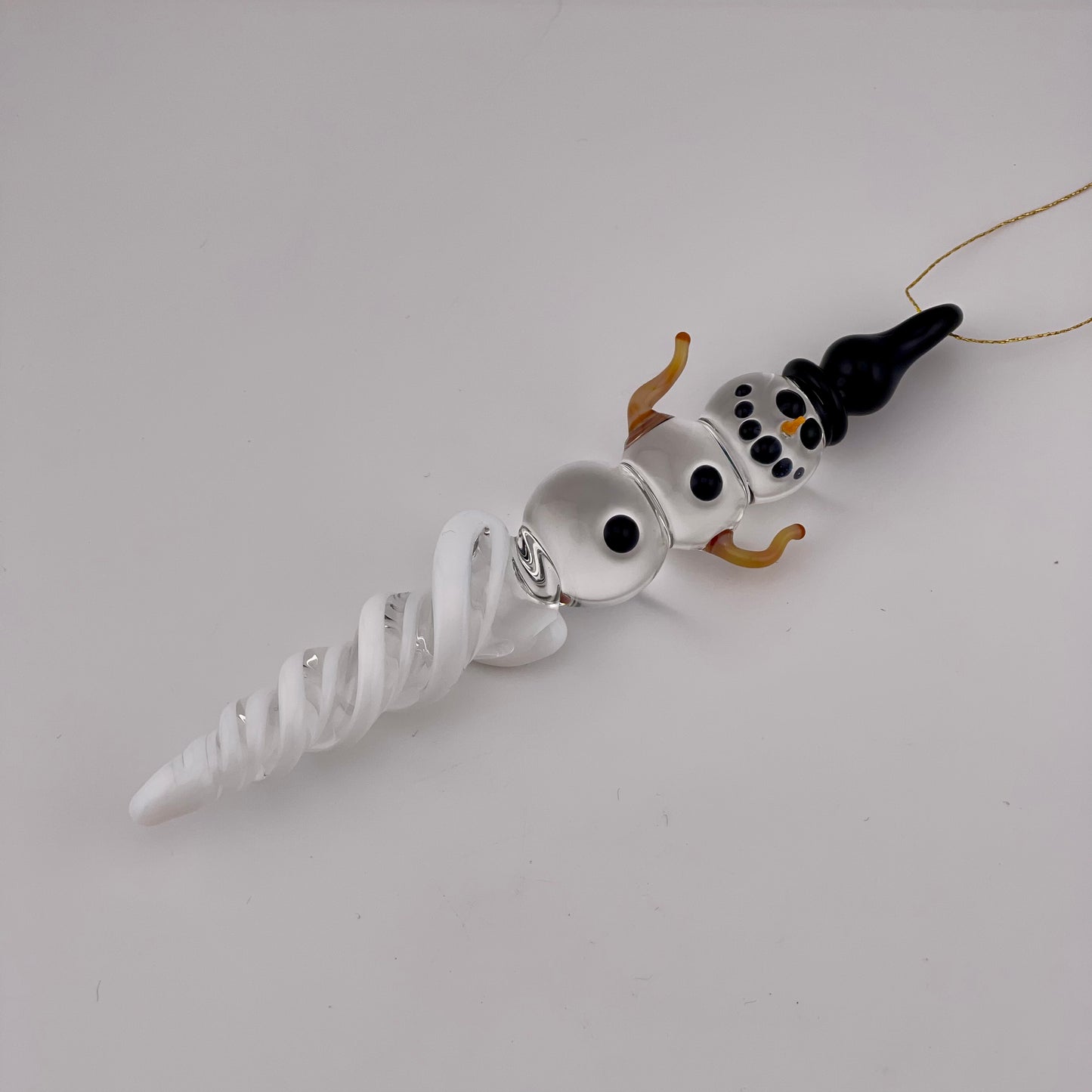Snowman White Icicle Ornament