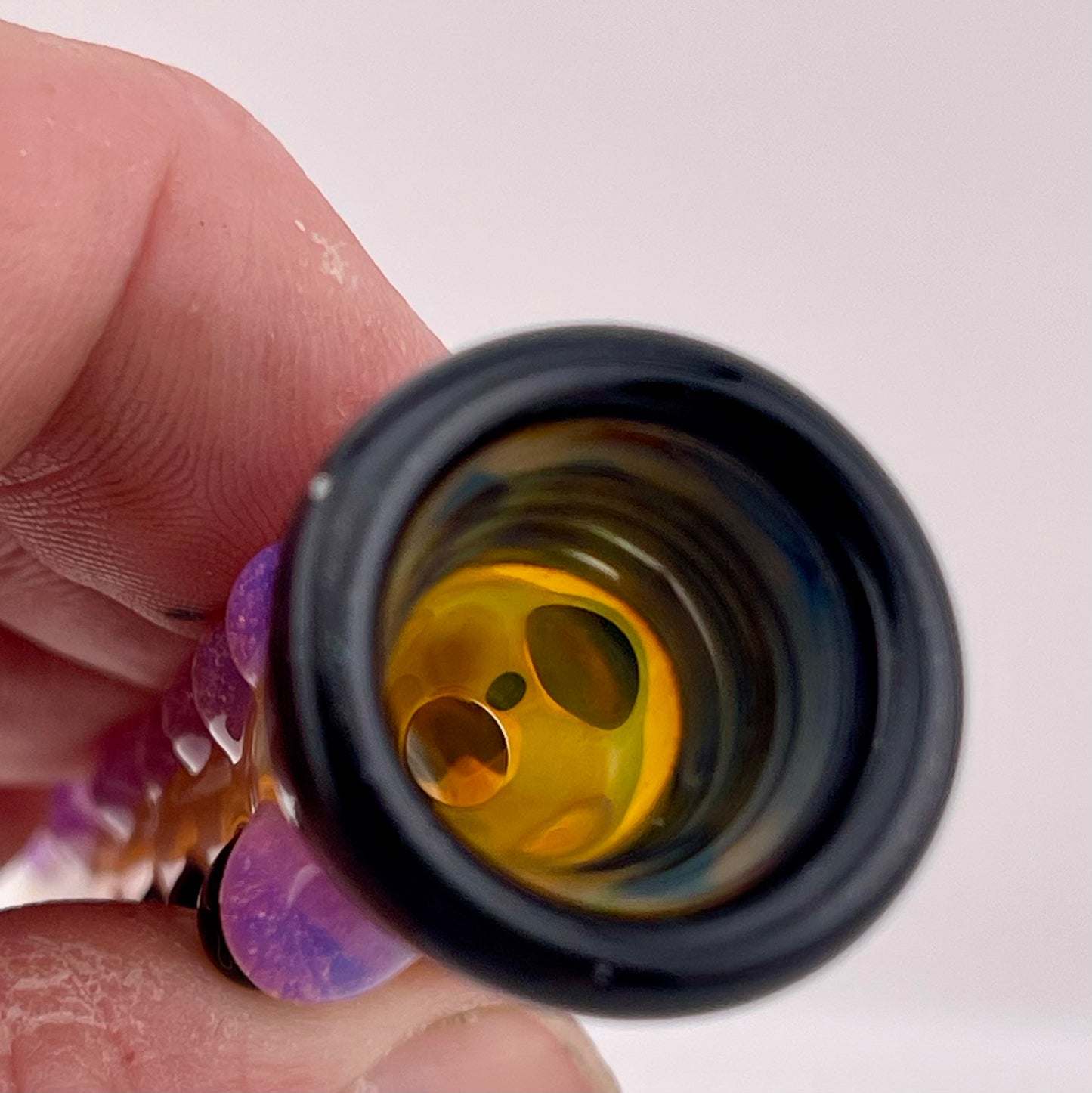 Chillum pipe black and pink slime Fully Worked Pipe Silver Fumed