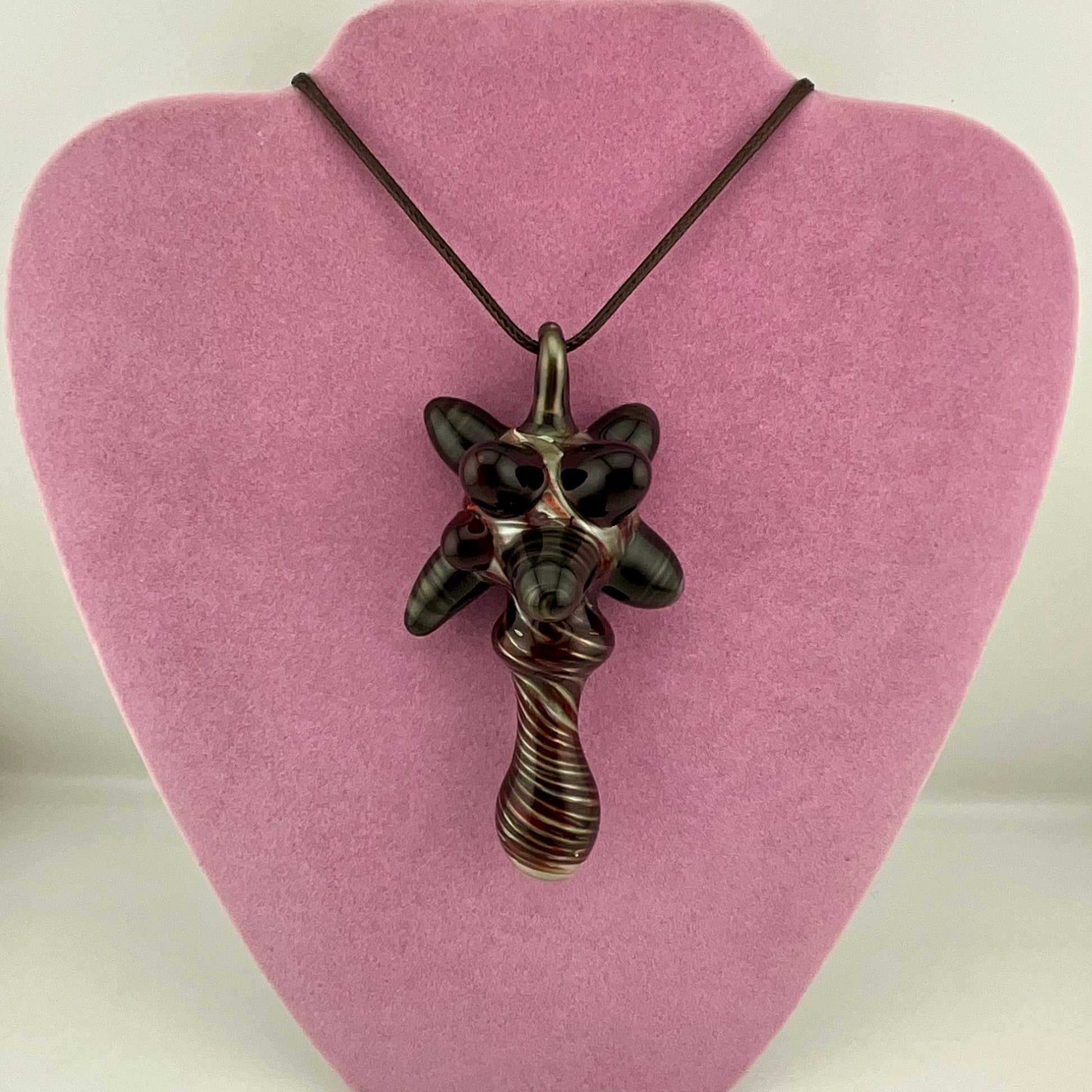 Pendant Pipe Red and Black pendant pipe necklace’s - JeffBeckerGlass.com