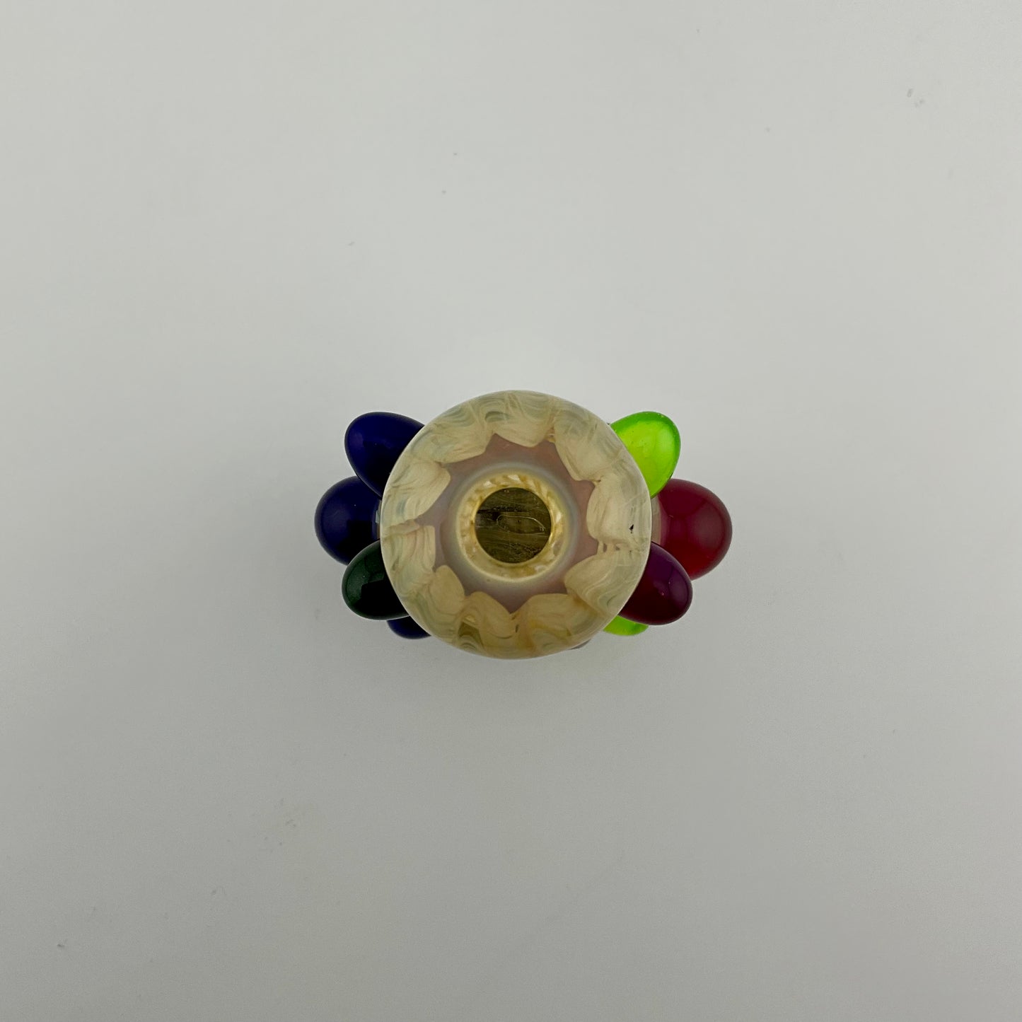 Glass Fidget Spinner Pipe Silver Fumed Color 2 - JeffBeckerGlass.com