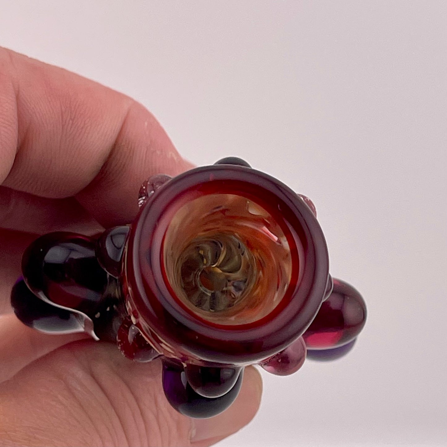 Glass Donut Chillum Pipe Red and Black - JeffBeckerGlass.com