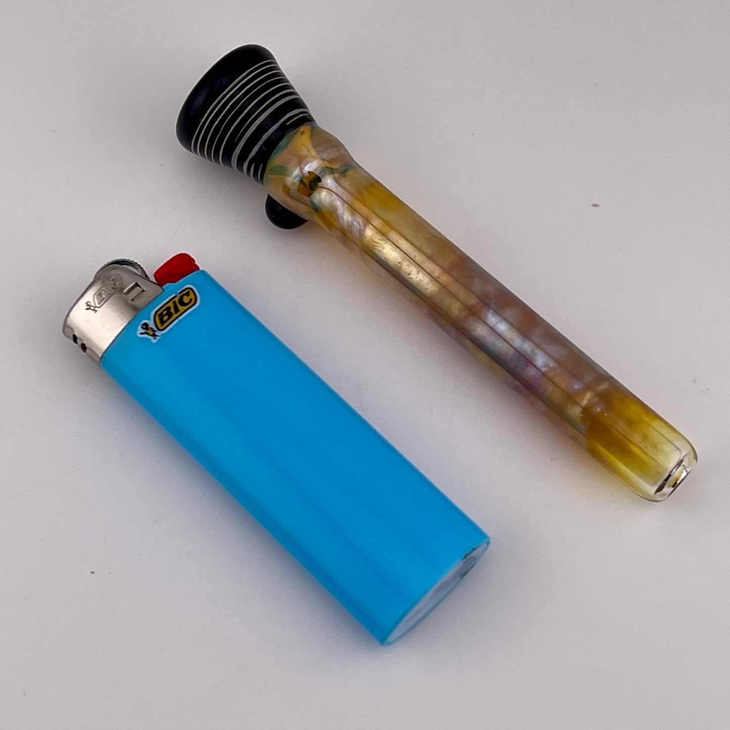 Black Chillum Pipe Silver Fumed - JeffBeckerGlass.com