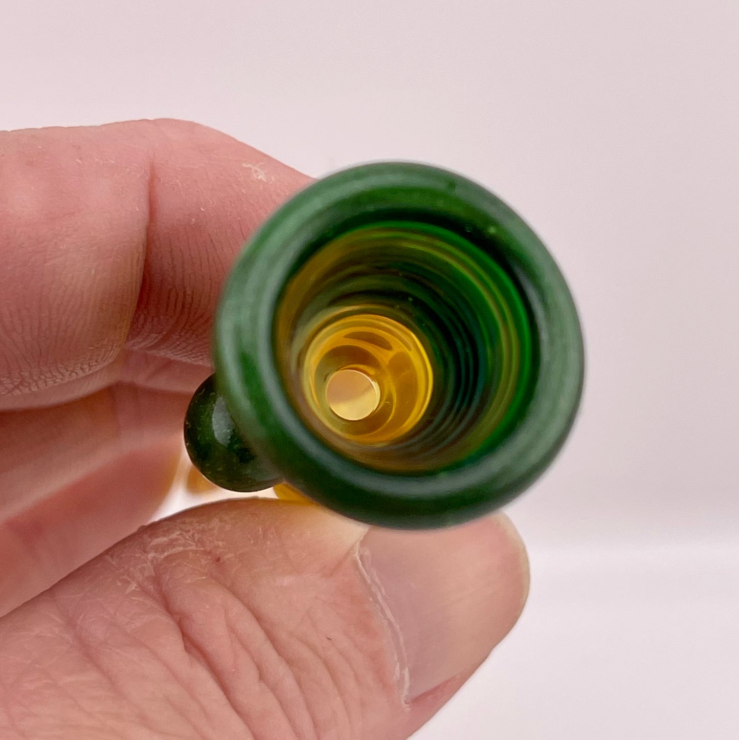 Green Chillum Pipe Silver Fumed