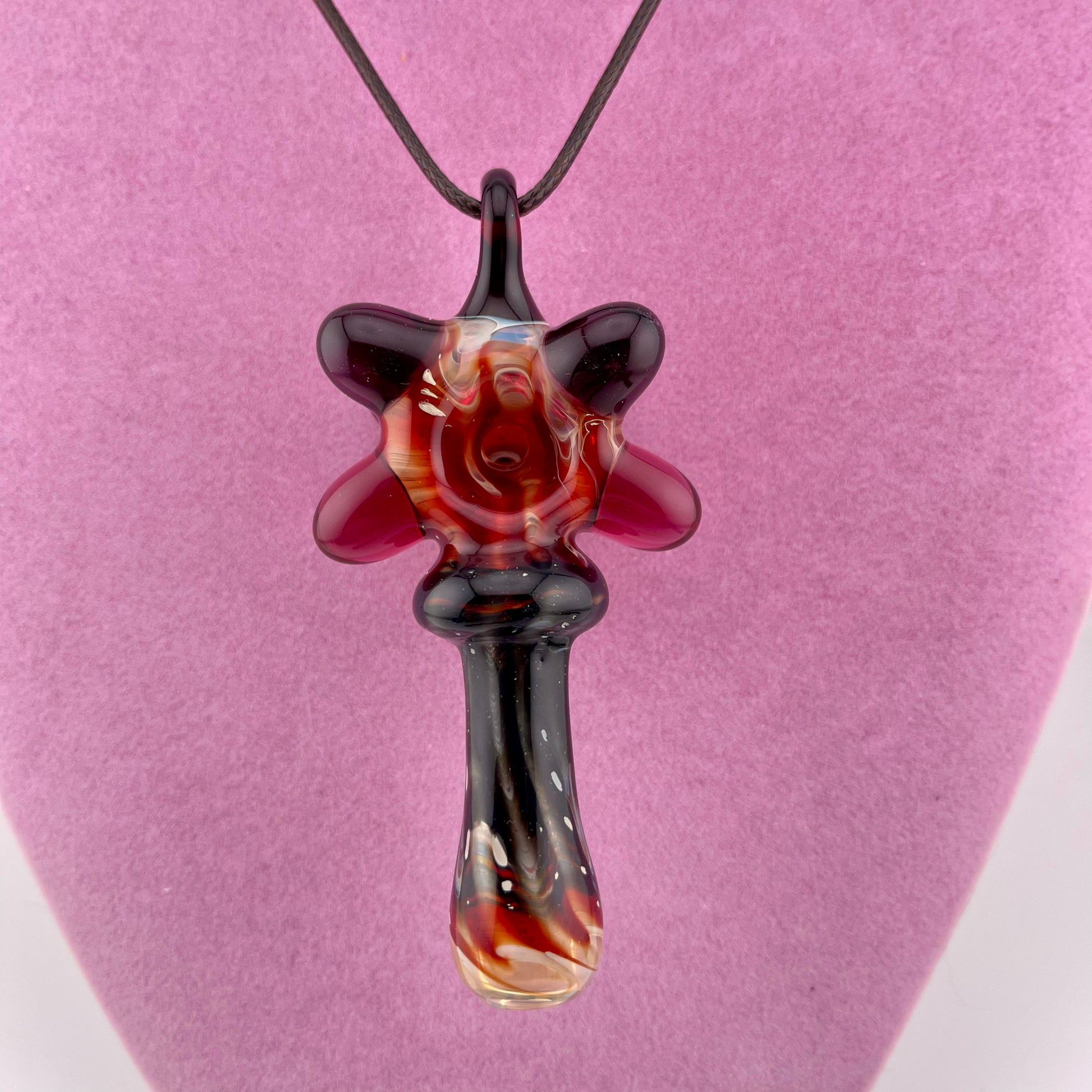 Pendant Pipe Red and Black pendant pipe necklace’s - JeffBeckerGlass.com