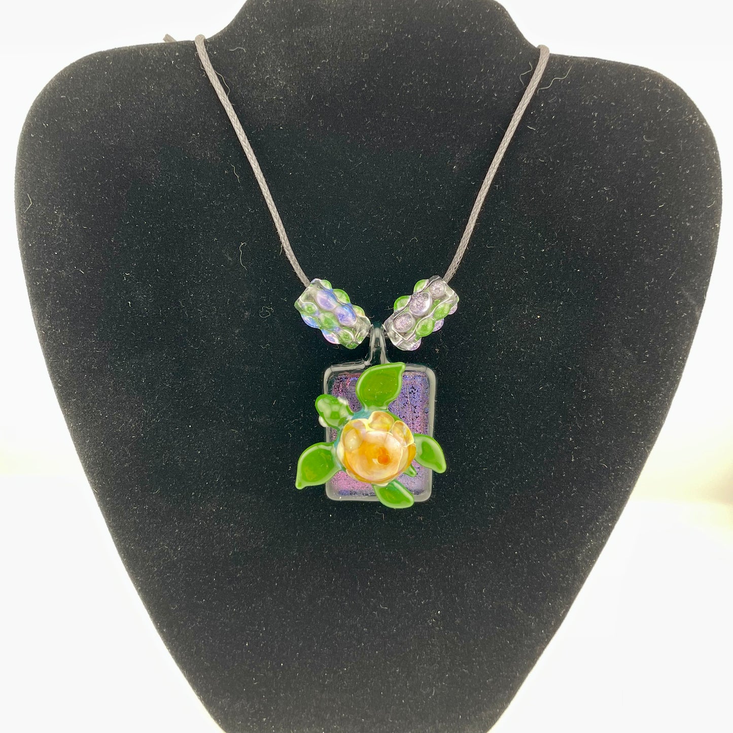 Turtle on Dicro Pendant Necklace - JeffBeckerGlass.com