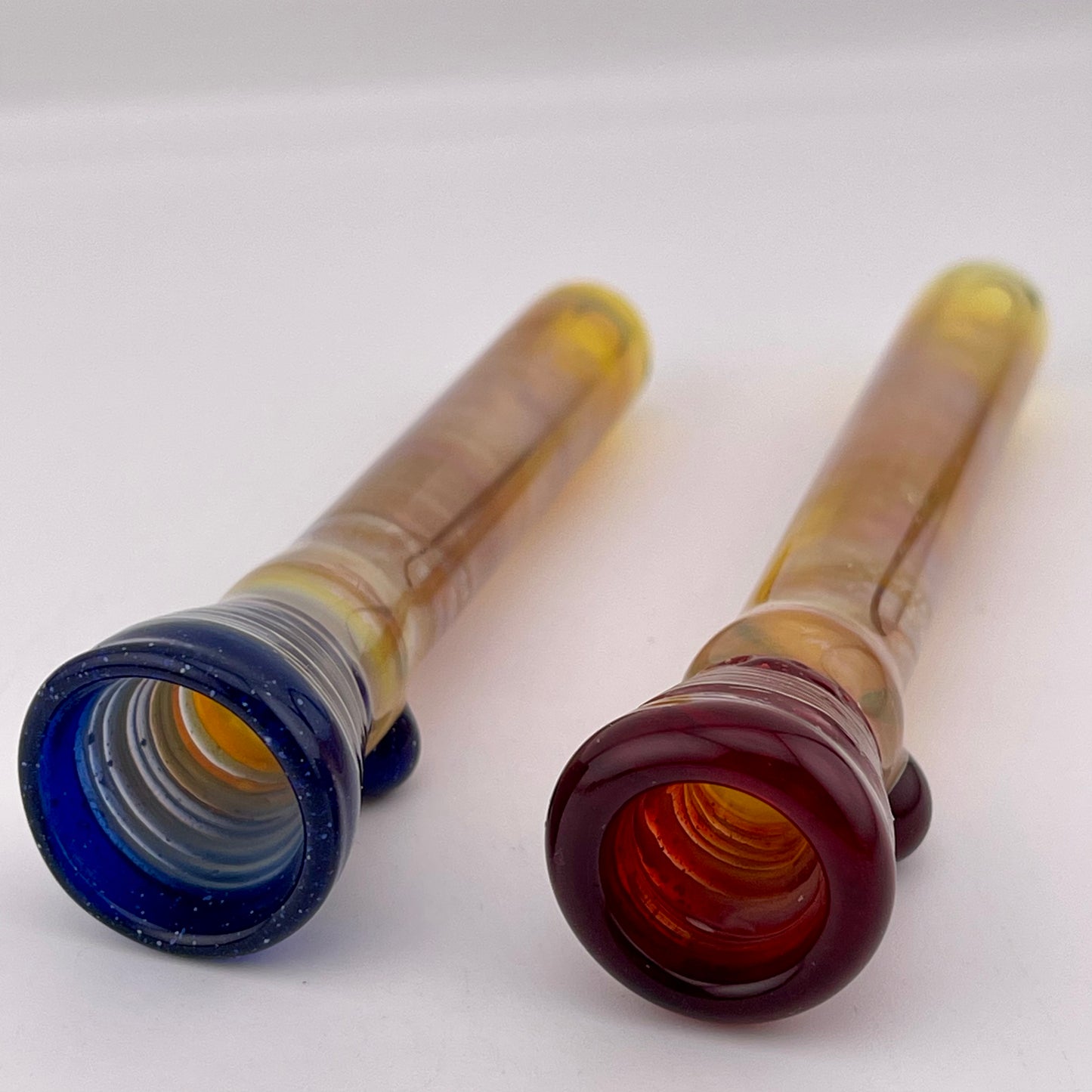 Blue Blizzard and Red Chillum Pipe Silver Fumed 2 for $20 - JeffBeckerGlass.com