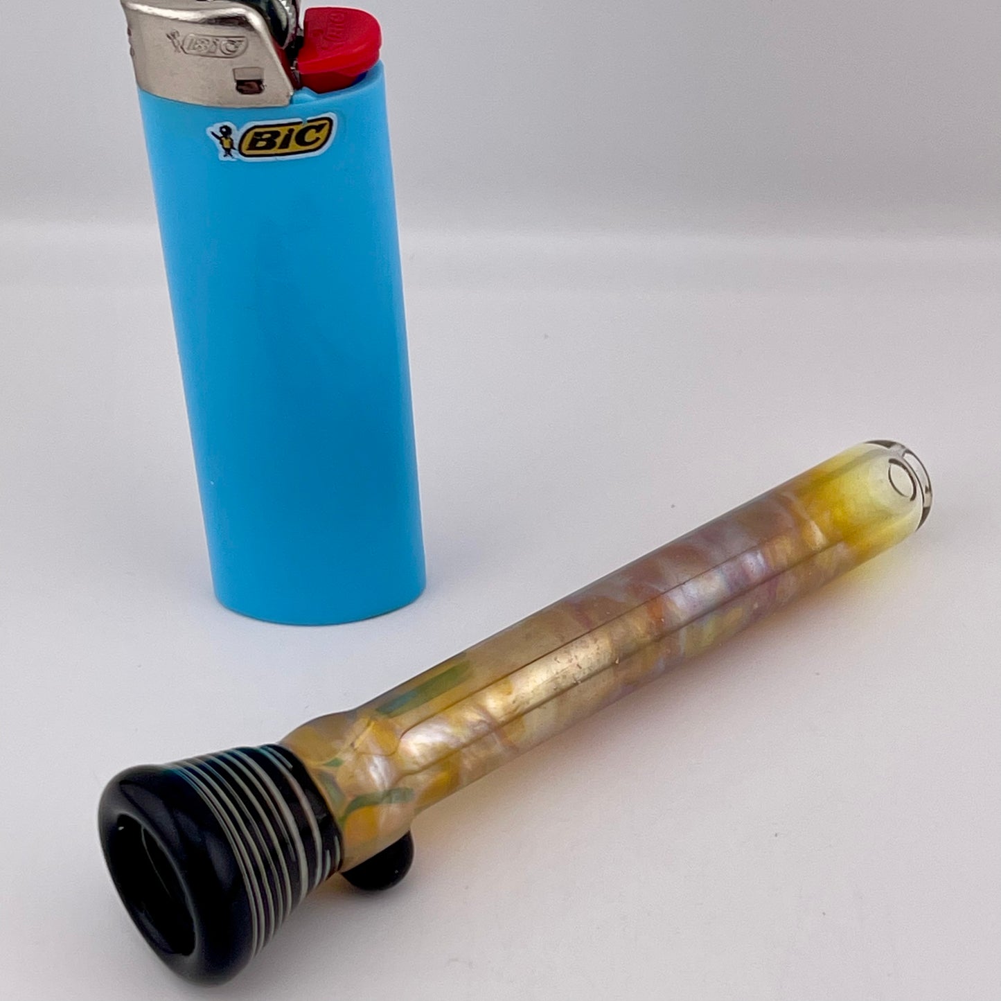 Black Chillum Pipe Silver Fumed - JeffBeckerGlass.com